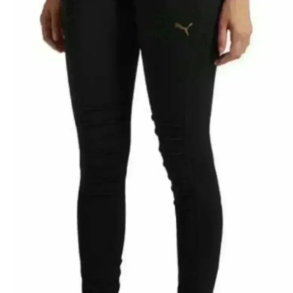 Puma Womens Black High Rise Moto Leggings M